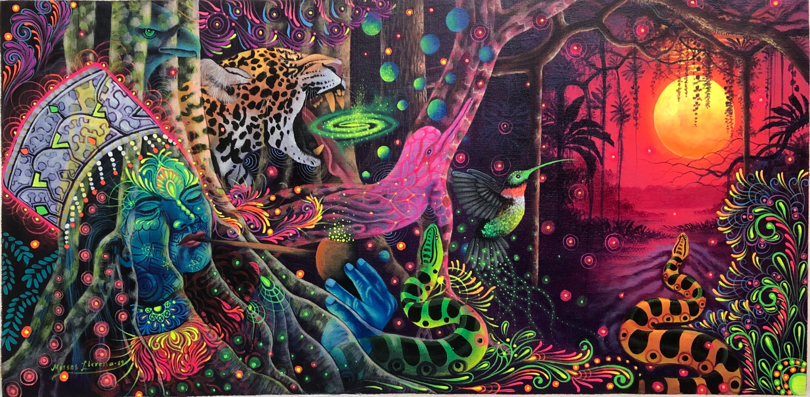 Visionary Amazonian artwork by Moisés Llerena